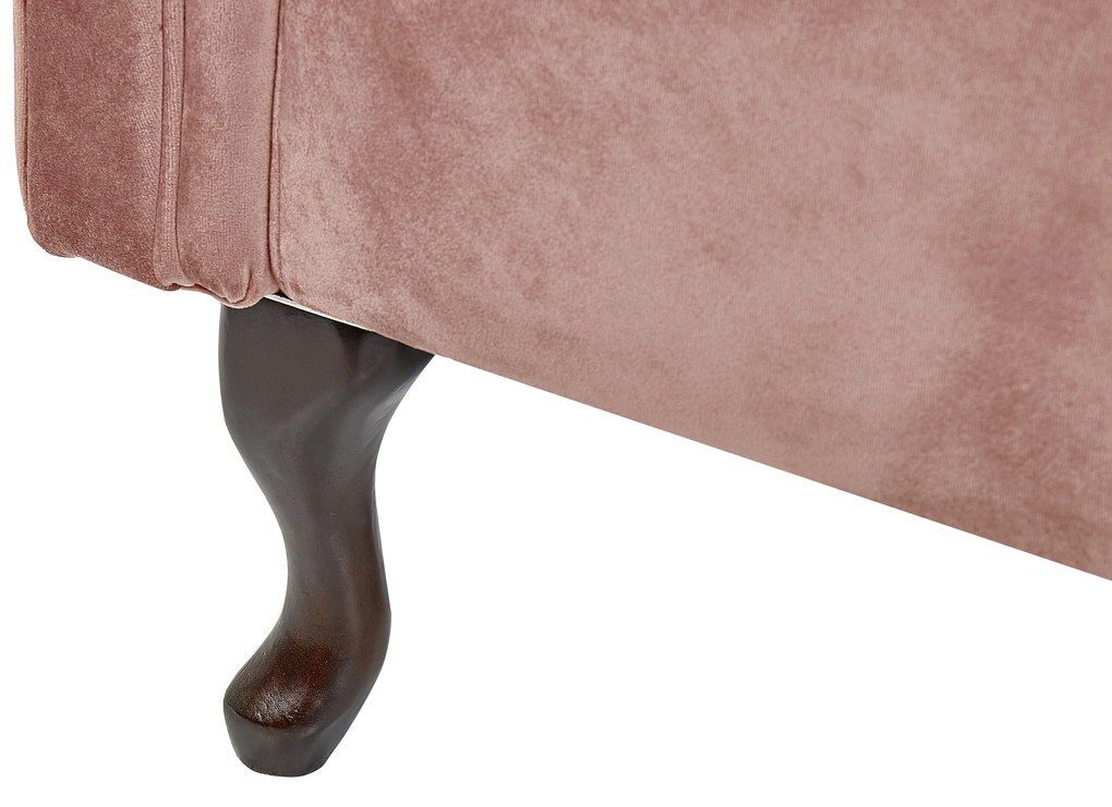 Chaise longue per lato sinistro in velluto rosa LATTES Beliani