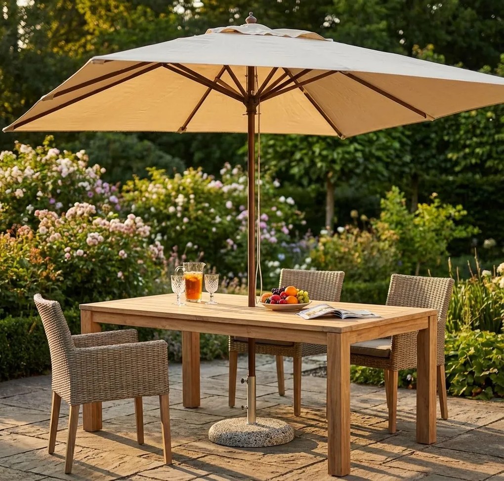 STATUS - ombrellone da giardino palo centrale in legno 3 x 3 m