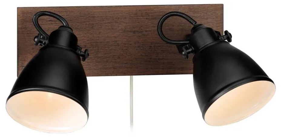 Markslöjd 108213 - Faretto da parete NATIVE 2xE14/18W/230V nero/marrone