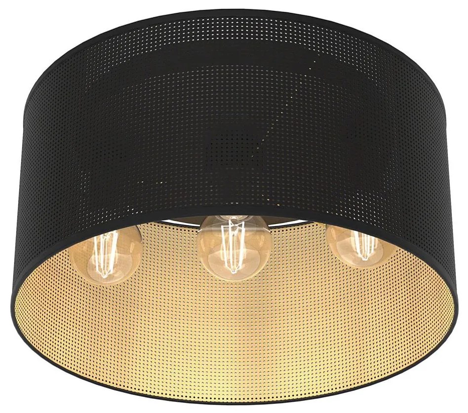 Lampadario a plafone LOFT SHADE 3xE27/60W/230V nero/oro