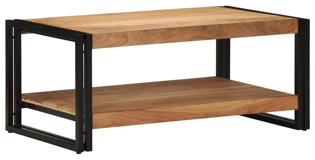 Tavolino Da Salotto 90x50x38 Cm Legno Massello Di Acacia /