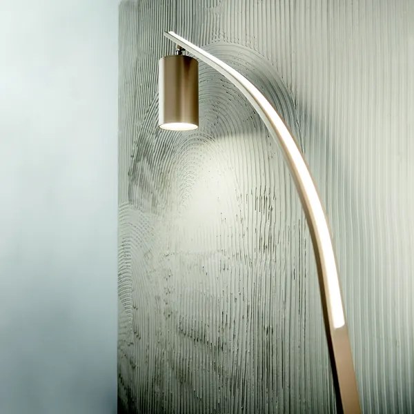 Piantana a LED H184 cm in metallo Oro con faretto orientabile MURGA