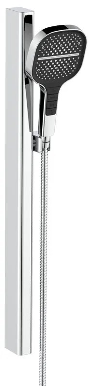Doccetta con flessibile doccia e barra di scorrimento AQUASANIT Atlas 3 getti in inox cromo 3 getti