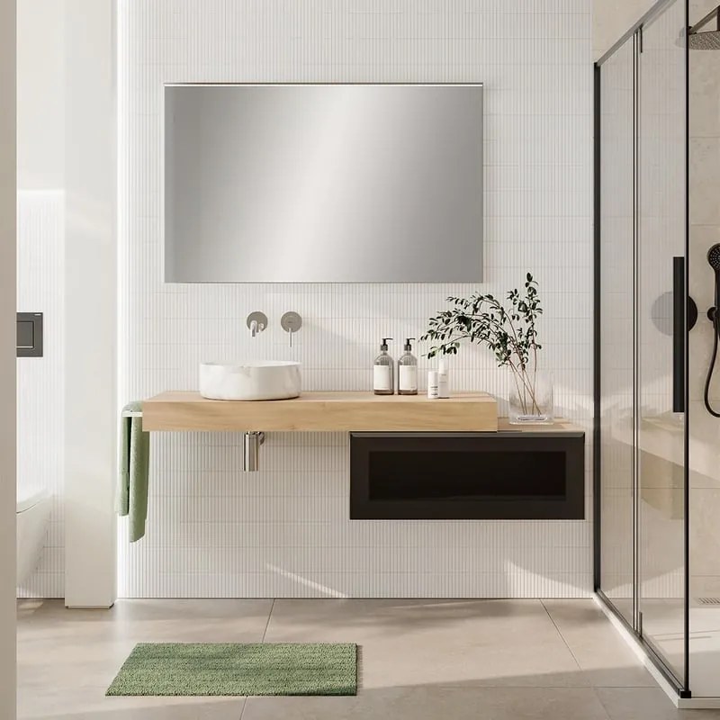 Mobile da bagno sotto lavabo Star con cassetto illuminato a LED grigio grafite L 80.3 x H 30 x P 46 cm 1 cassetto, lavabo non incluso
