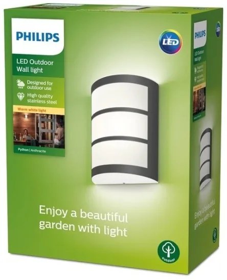Philips - Applique a LED da esterno PYTHON LED/6W/230V 2700K IP44