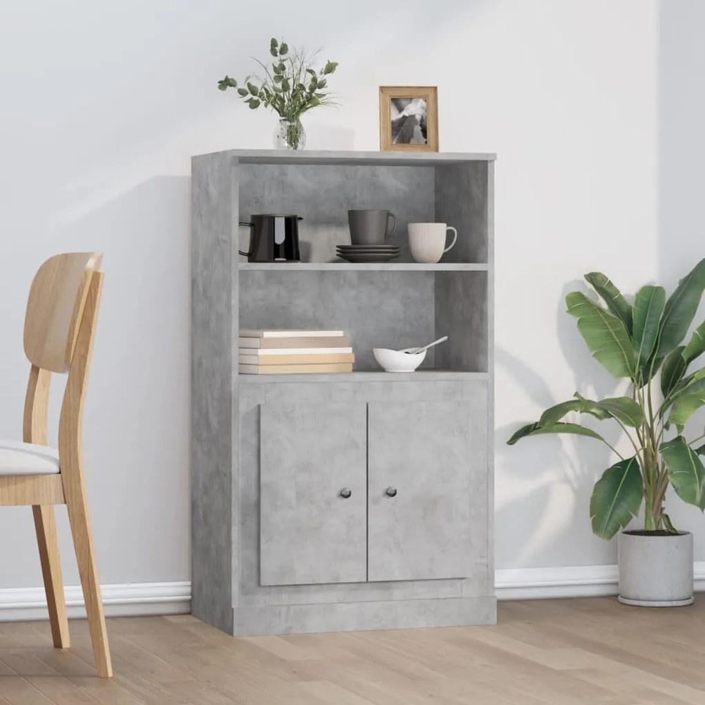 Credenza grigio cemento 60x35,5x103,5 cm in legno multistrato