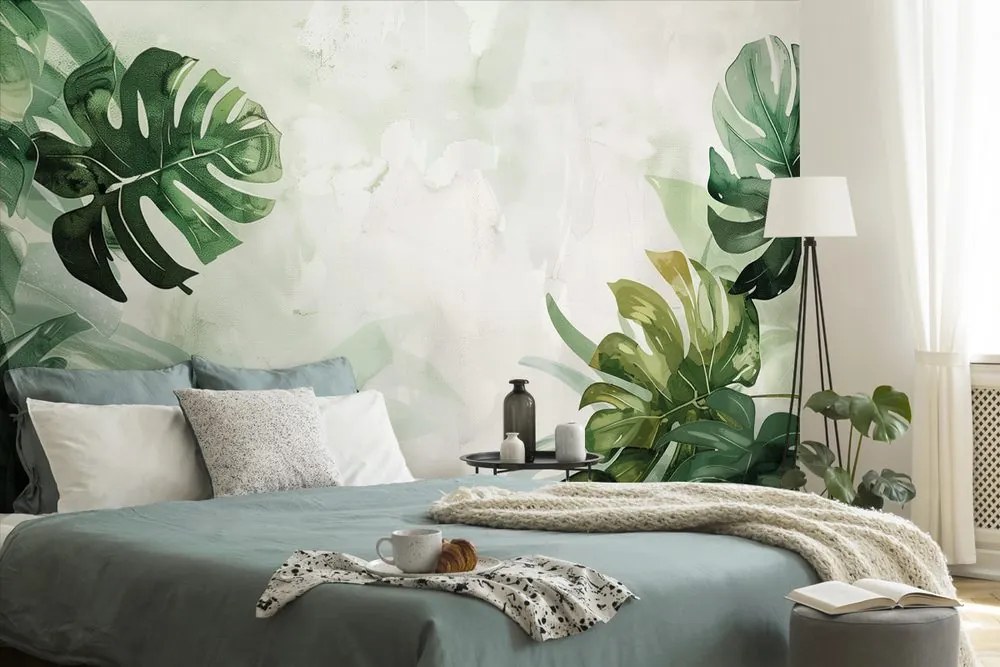 Carta da parati – Monstera acquerello