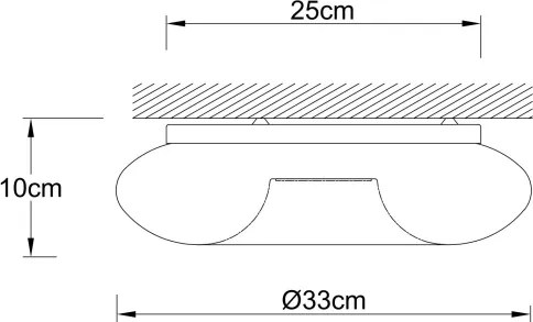 Ondaluce - Plafoniera DODI 2xE27/15W/230V Ø 33 cm bianca