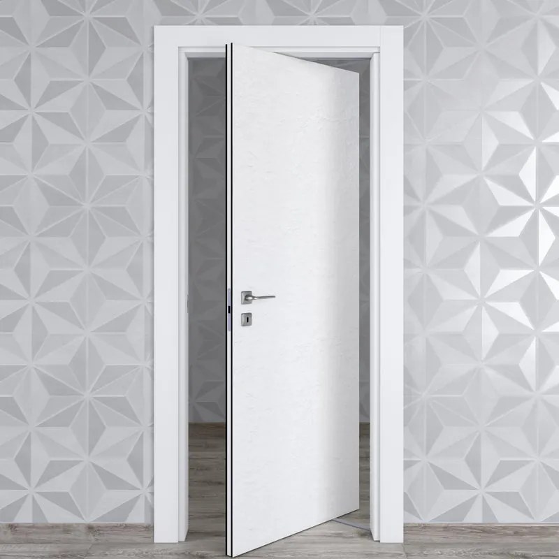 Porta tamburata rototraslante Hunk Cemento bianco L 70 x H 210 cm destra