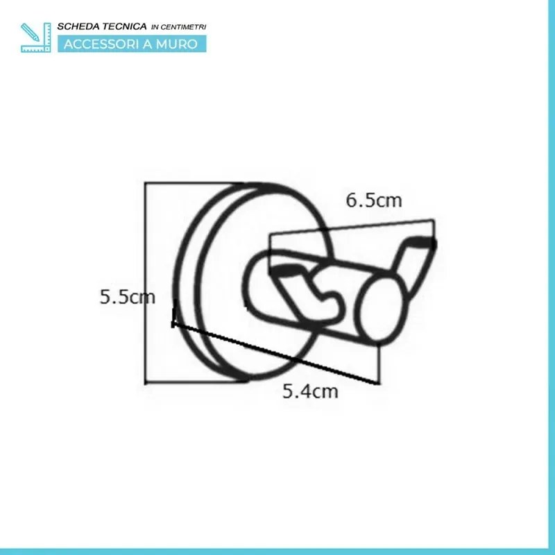 Set accessori a muro 5 pezzi in metallo cromato e ABS viti incluse Sprint