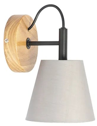 Lampada da parete rustica in legno con grigio - Cupy