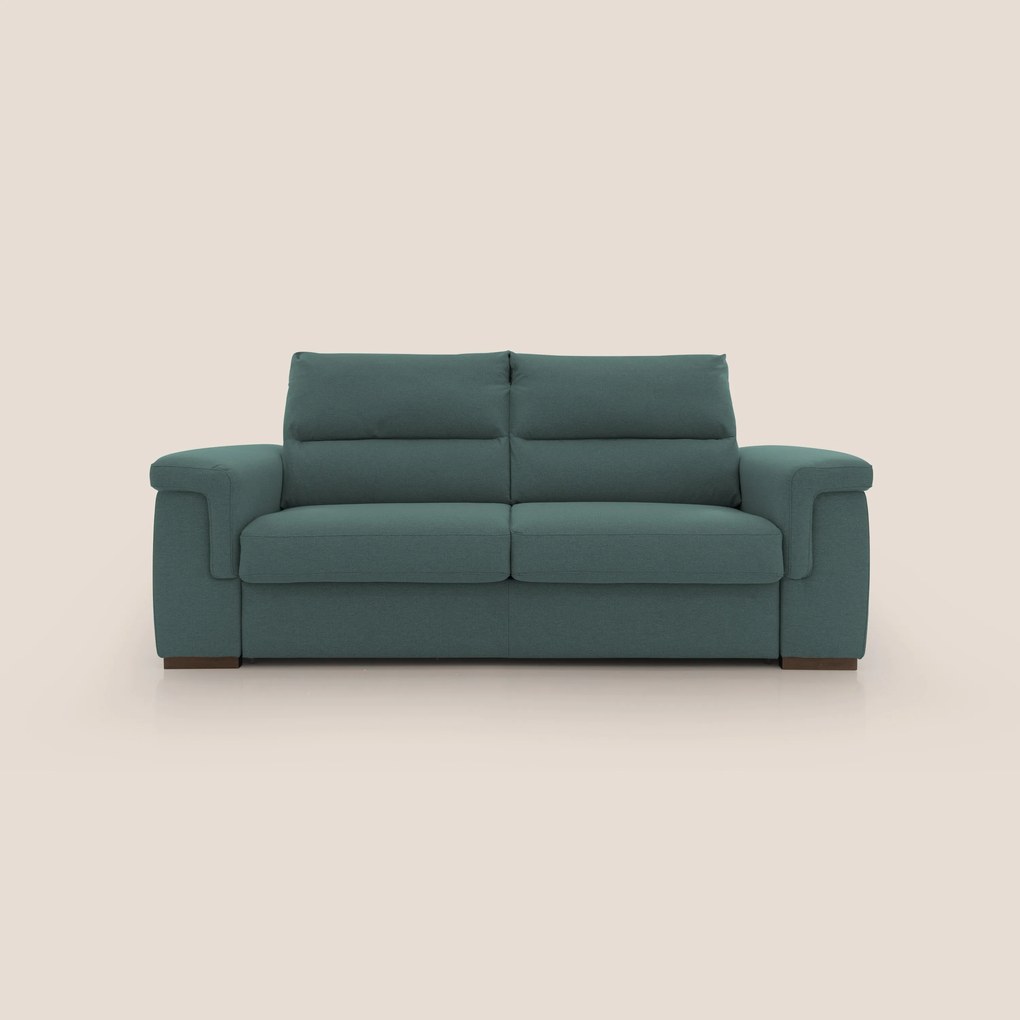 Magnolia divano letto con materasso alto 18 cm morbido schienale alto in tessuto smacchiabile T05 verde