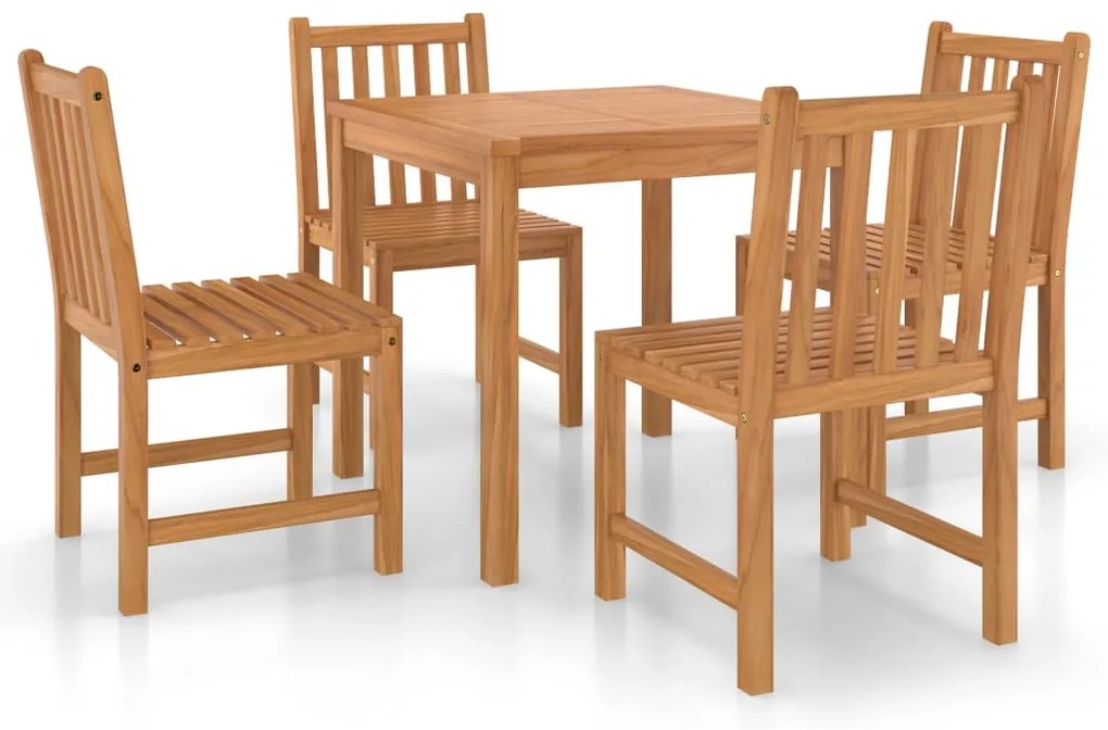 Set da pranzo per esterni 5 pz in legno massello di teak