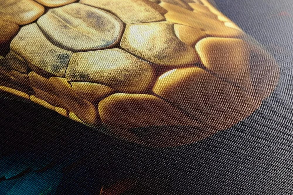 Quadro su tela – Serpente blu-oro