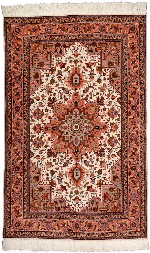 Tabriz Tappeto 100 x 160 Beige (Iran) Annodato A Mano