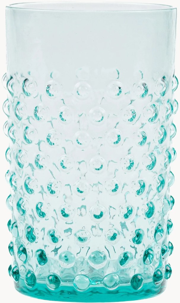 Set di 6 bicchieri in vetro soffiato Opaline Hobnail