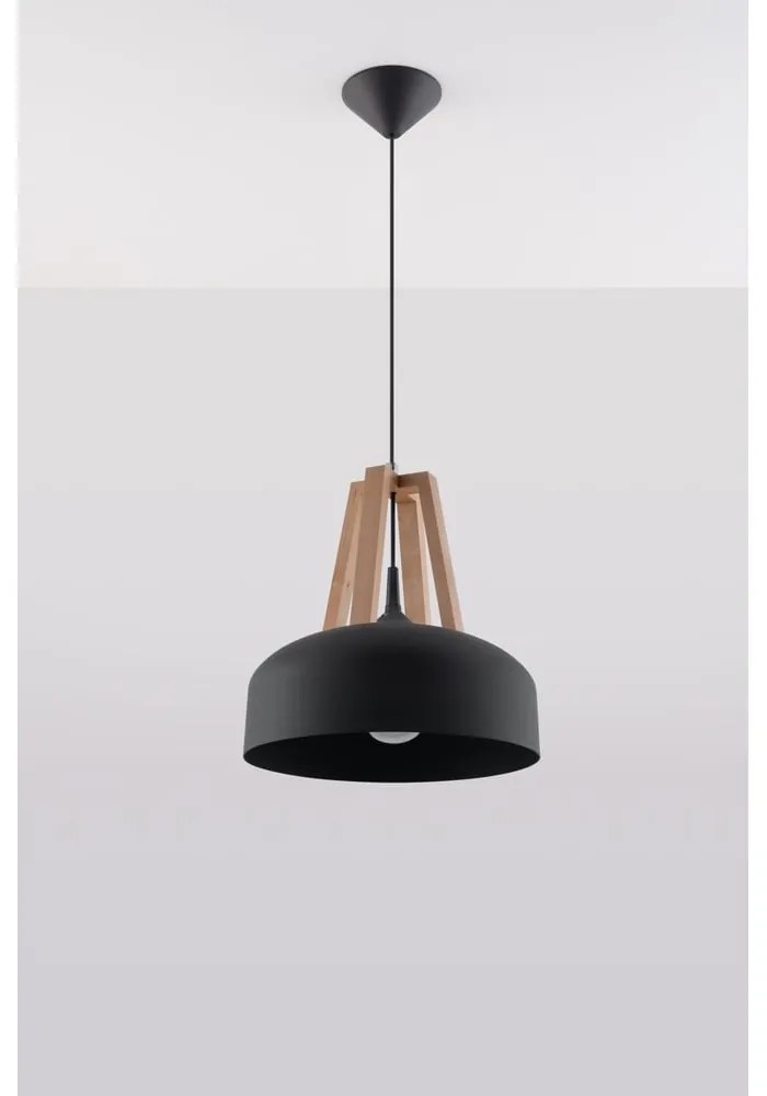 Apparecchio a sospensione nero e beige Olla - Sollux