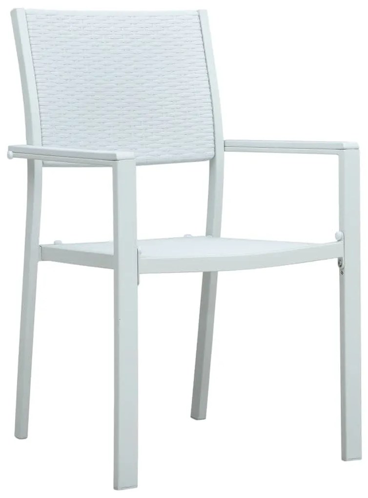 Set mobili da pranzo da giardino 7 pz bianco e nero