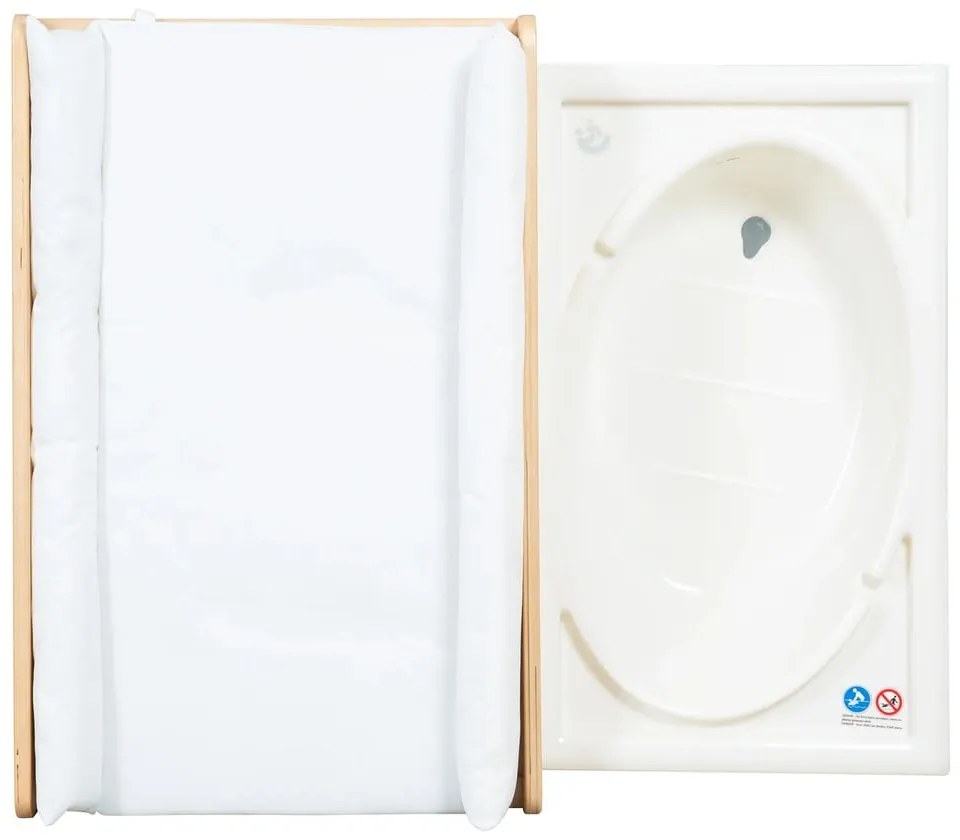 Fasciatoio bianco/di colore naturale con effetto betulla Baby Pool – Roba