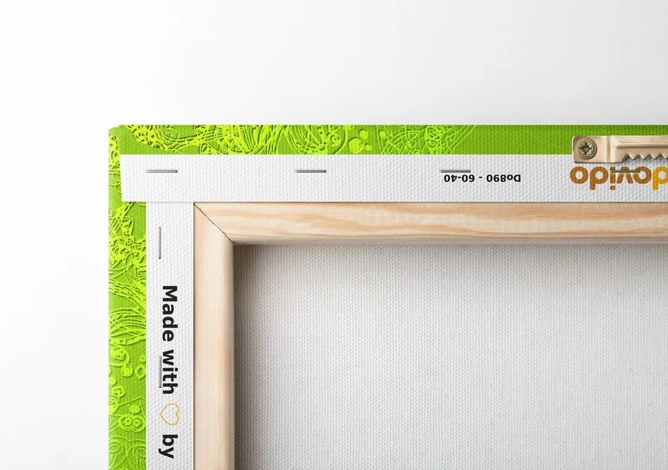 Stampa su tela – Elementi moderni di Mandala in sfumature di verde