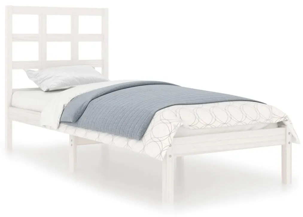 Giroletto bianco in legno massello 90x190 cm single
