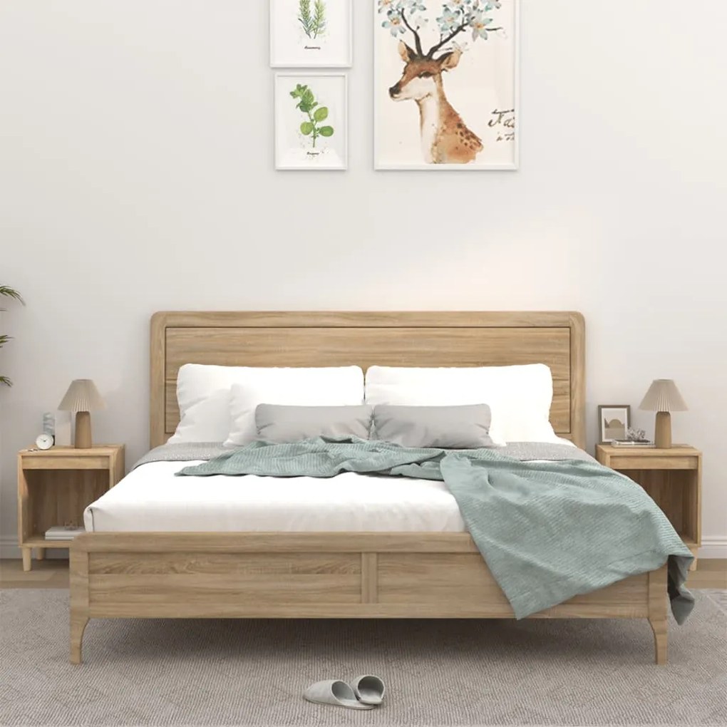 Comodini 2 Pz Rovere Sonoma 40x35x50 Cm /