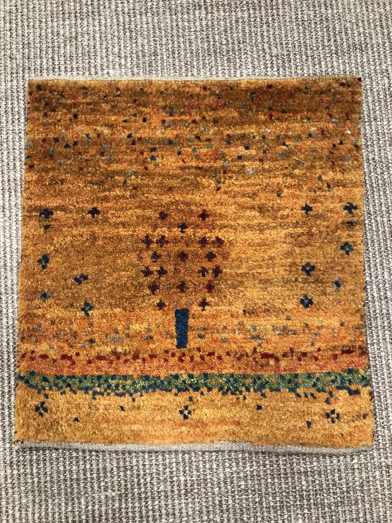 Gabbeh Tappeto persiano 40 x 40 Giallo (Iran) Annodato A Mano