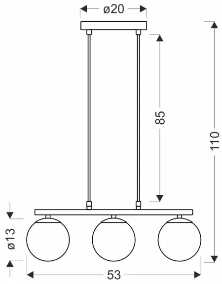 Lampadario a sospensione con filo CARRINE 3xE14/40W/230V marrone