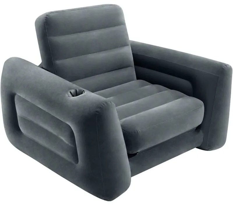 Sedia Estraibile 117x224x66 cm Grigio Scuro Intex