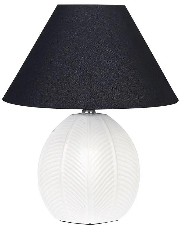 Lampada da tavolo in ceramica bianco crema e nero 42 cm CADENA Beliani