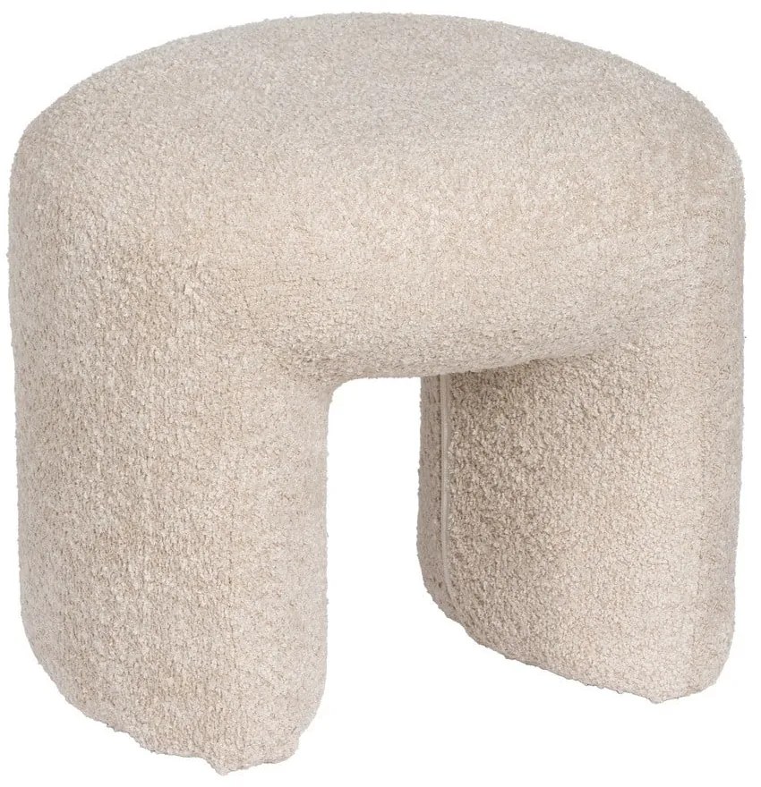 Sgabello in tessuto bouclé beige Suave - Ixia