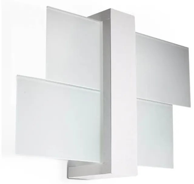 Applique da Soffitto in Legno e Vetro FENIKS 1 E27 Bianca da Interno Colore del corpo Bianco