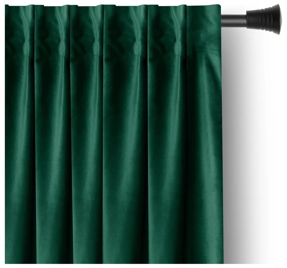 Tenda parzialmente oscurante verde scuro in velluto 140x270 cm Pleat – Restilo
