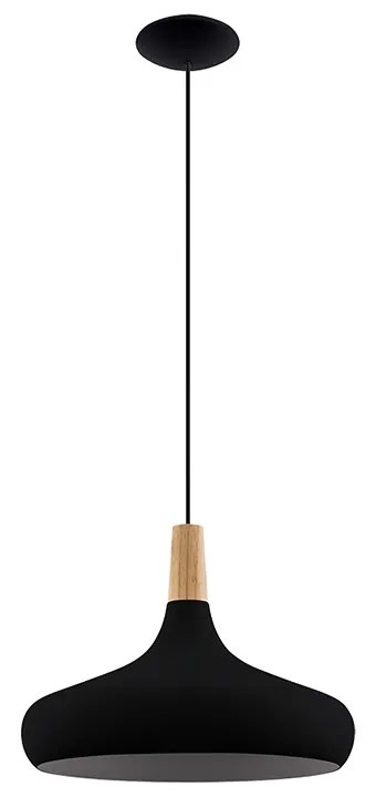 Lampadario Contemporaneo Sabinar Grande 1 Luce Metallo Nero E Marrone