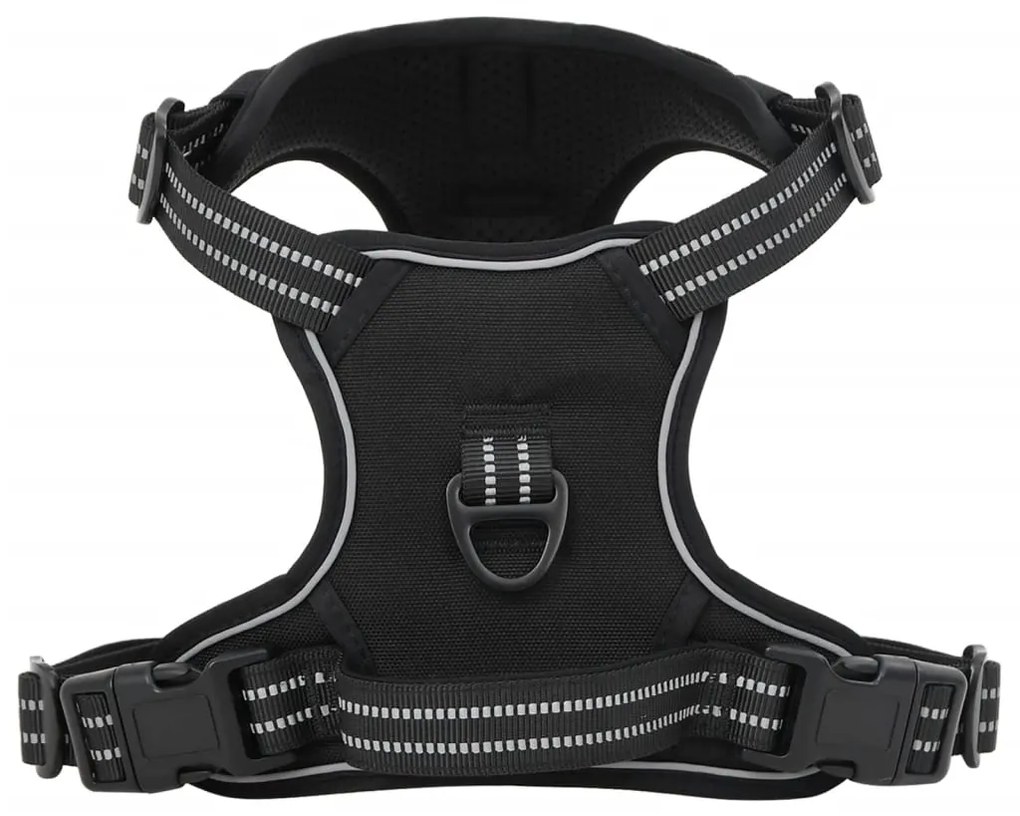 Pettorina Per Cani Con Strisce Riflettenti Regolabile Nera Xl /