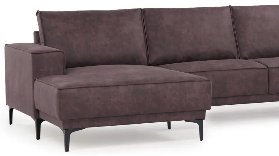 Divano angolare in similpelle marrone scuro (angolo sinistro) Copenhagen - Scandic