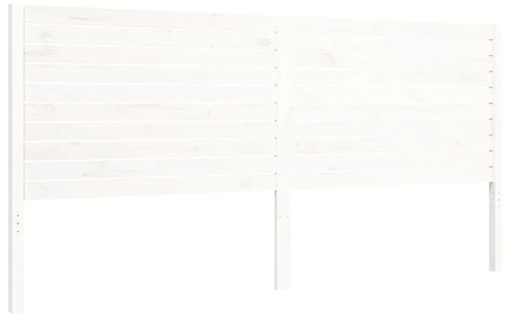 Giroletto con Testiera Bianco 200x200 cm in Legno Massello