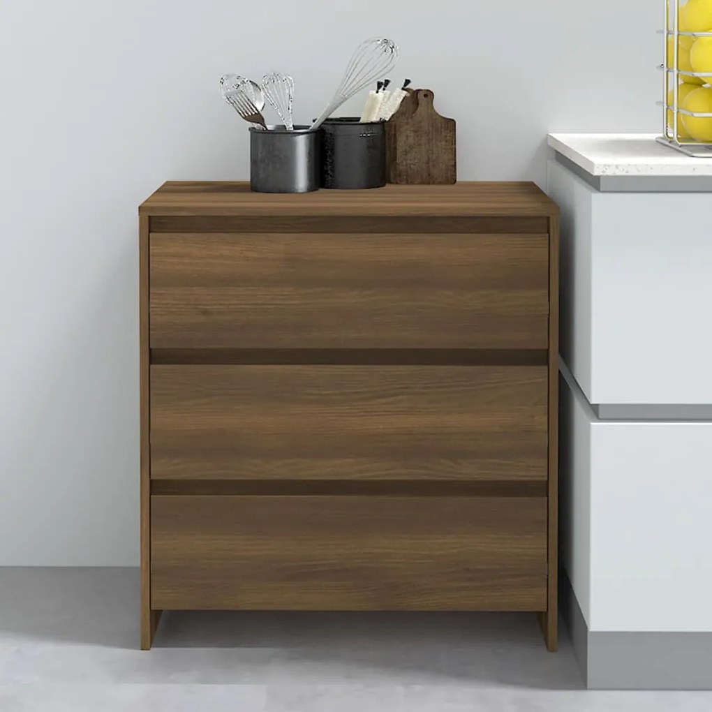 Credenza Rovere Marrone 70x41x75 Cm İn Truciolato /