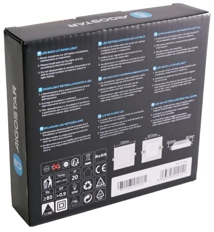 Aigostar - Lampada da incasso LED/6W/230V 3000K 12x12 cm bianca