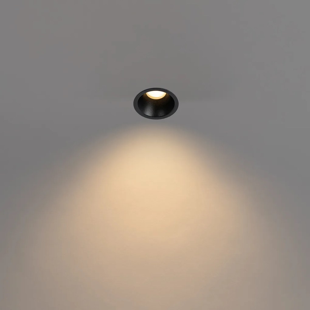 Set di 12 faretti da incasso moderni neri GU10 35 mm IP44 - Dept