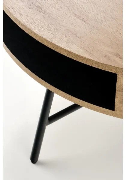 Tavolino CAMILA 41x80 cm oro quercia/nero