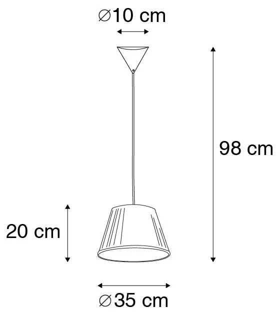 Lampada a sospensione retrò bianca 35 cm - Plisse