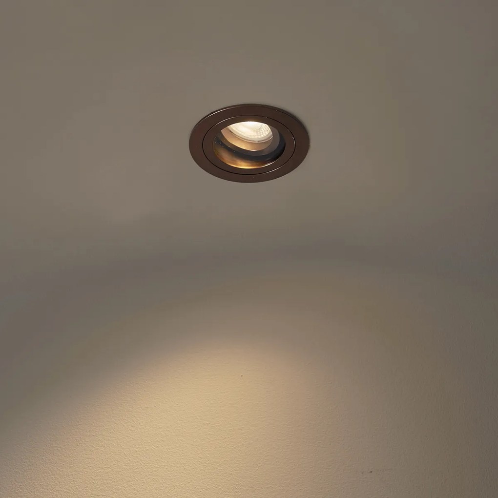 Faretto da incasso moderno bronzo scuro ruotabile e inclinabile IP44 - Chuck