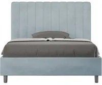 Letto 1 Piazza e Mezzo 120x210 cm con Rete e Contenitore Agueda Azzurro