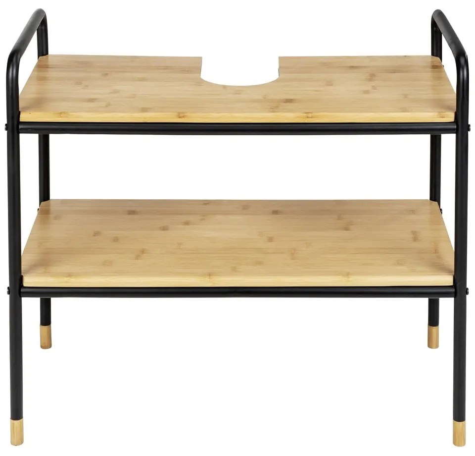 Mobile sotto lavabo in bambù nero/naturale 70x60 cm Loft - Wenko