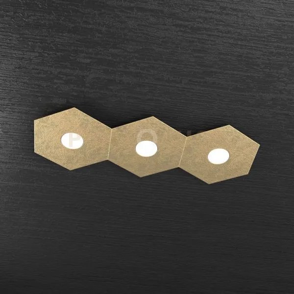 Hexagon applique-plafoniera 3 luci foglia oro 1142-3l-fo