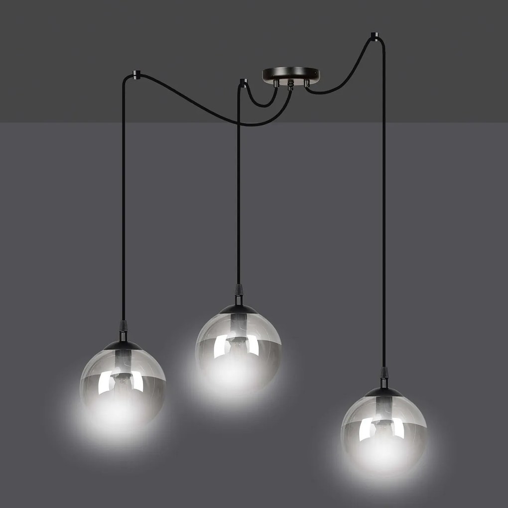 Lampadario a sospensione GIGI 3 BLACK GRAFIT