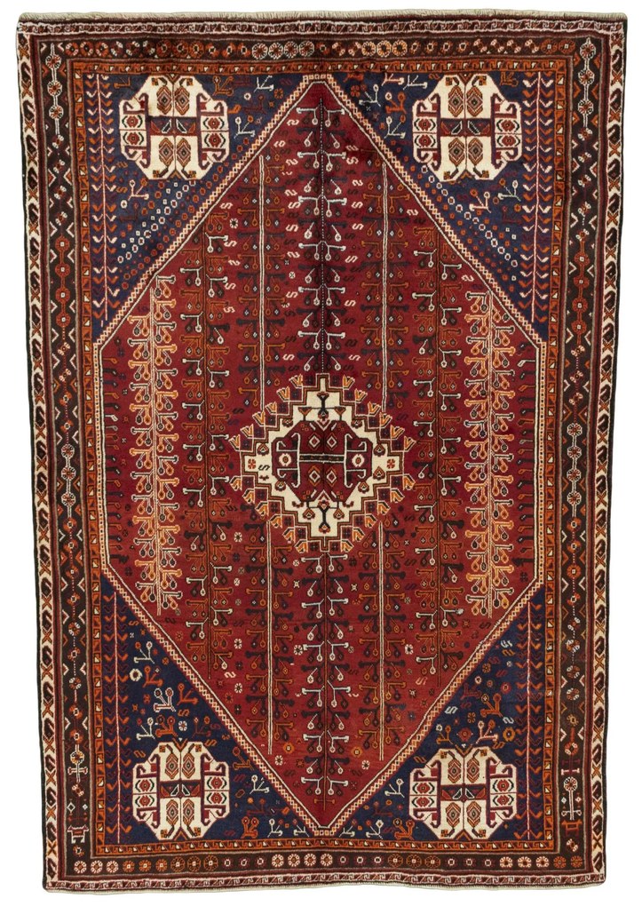 Shiraz Tappeto persiano 240 x 160 Rosso (Iran) Annodato A Mano