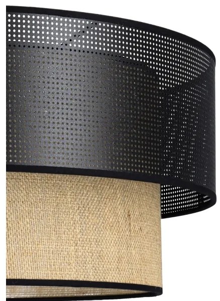 Plafoniera BORHO a montaggio superficiale 1xE27/60W/230V diam. 40 cm nero/iuta