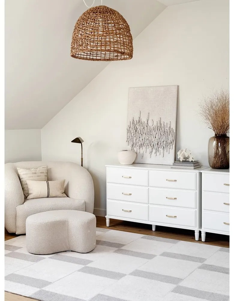 Tappeto beige in lana 133x190 cm Agnus Pavement – Agnella